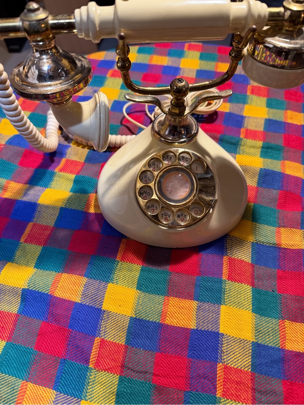 Vintage Sweet Talk French Style Rotary Phone With Brass